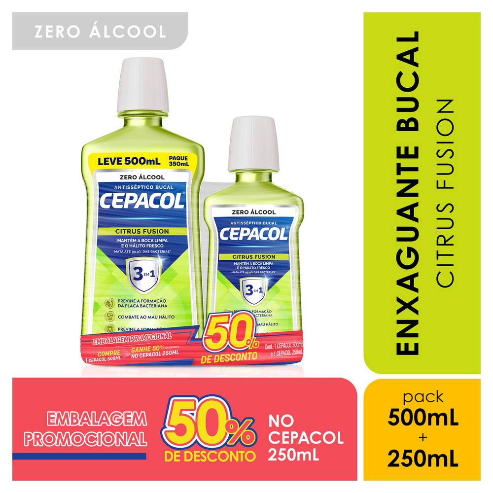 Cepacol kit enxaguante bucal sem álcool citrus fusion (2 un)