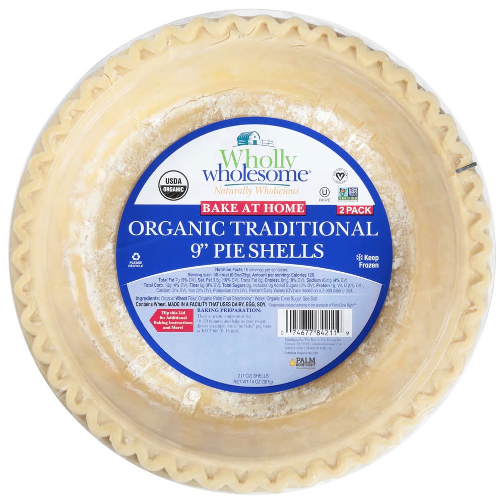 Wholly Gluten Free 9 In Organic Traditional Pie Shells (14 oz)