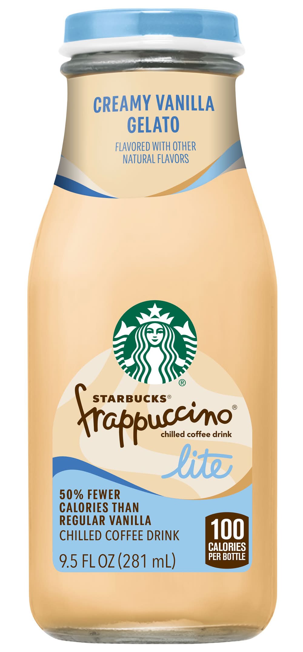 Starbucks Frappuccino Lite Chilled Coffee Drink, Creamy Vanilla Gelato (9.5 fl oz)