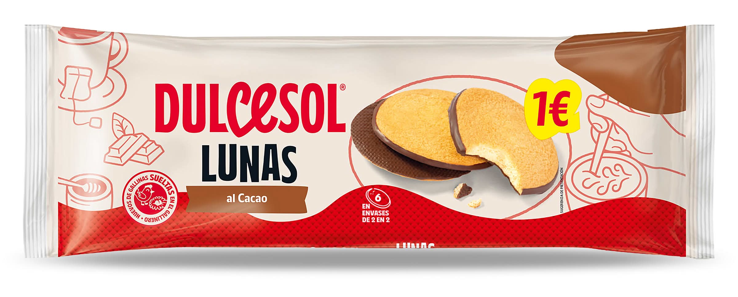 Lunas Al Cacao Dulcesol Bolsa 90 G