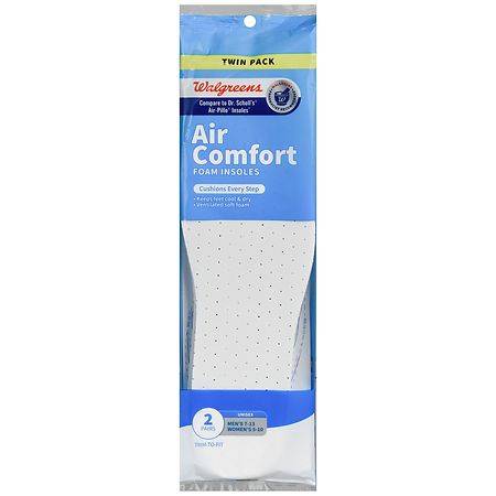 Walgreens Air Foam Insoles Unisex Twin pack One Size (2 ct)