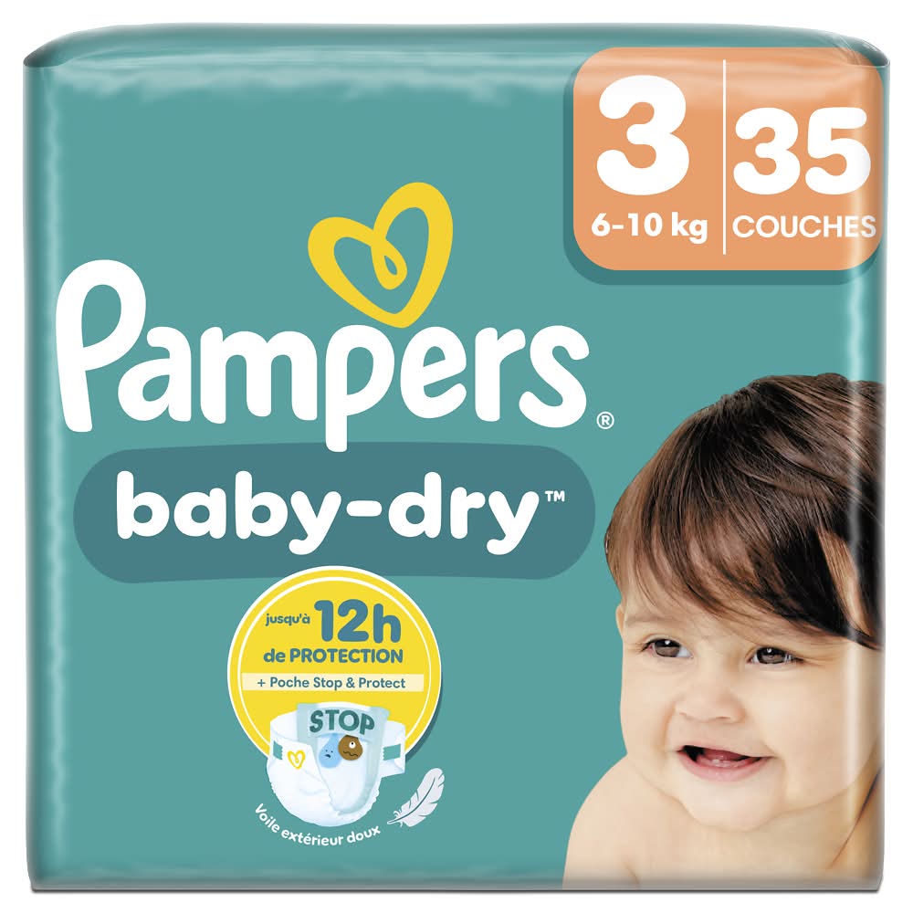 Pampers - Baby dry couches jetables de 6 à 10 kg, Étape 3 (35)