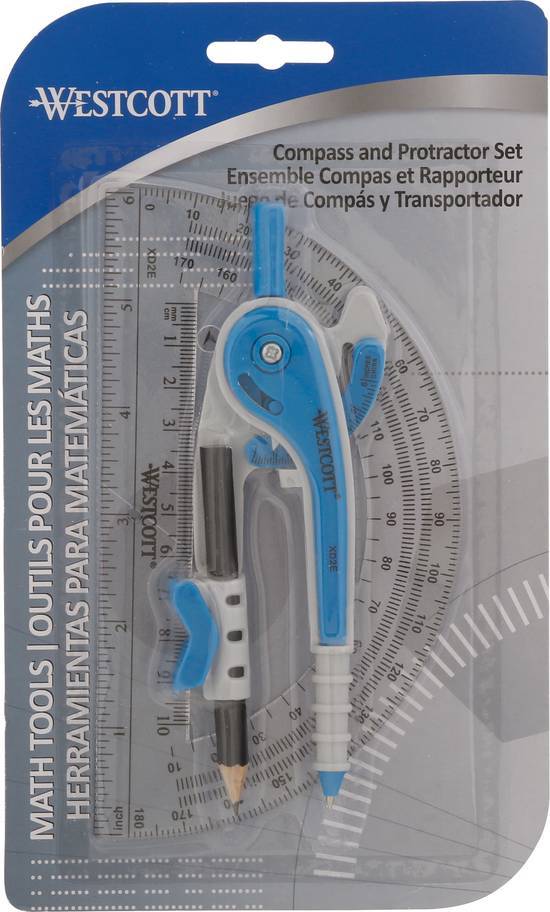 Westcott Compass and Protractor Set Math Tools