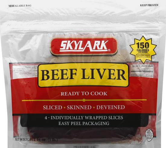 Skylark Beef Liver Slices Frozen (4 ct)