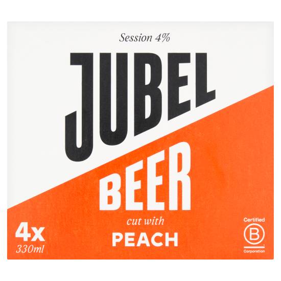 Jubel Beer Cut With Peach Session Lager (4 ct, 330ml)