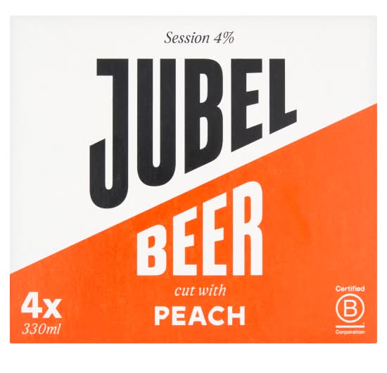 Jubel Beer Cut With Peach Session Lager (4 x 330ml)