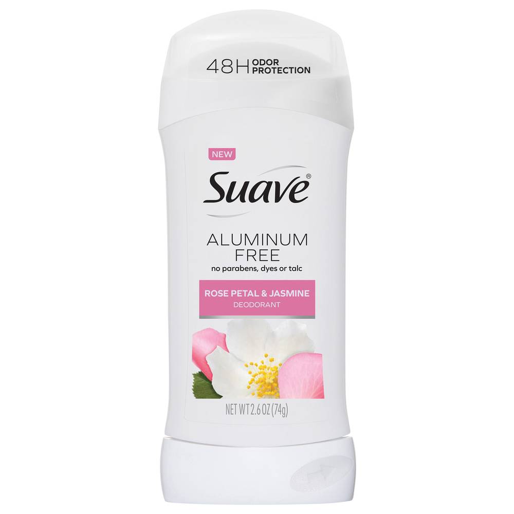 Suave Aluminum Free Deodorant For Women Rose Petal and Jasmine (2.6 oz)