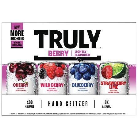 Truly Berry Mix Hard Seltzer Variety pack (12 pack, 12 fl oz) (cherry wild berry blueberry strawberry lime)