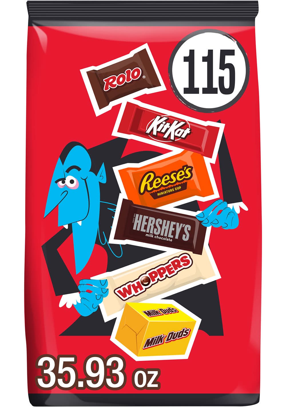 Hershey's Miniatures Assorted Halloween Candy Bag, Assortment (35.93 oz, 115 ct)