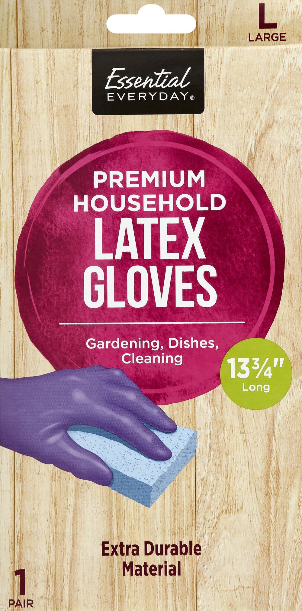 Essential Everyday Premium Household Large Latex Gloves