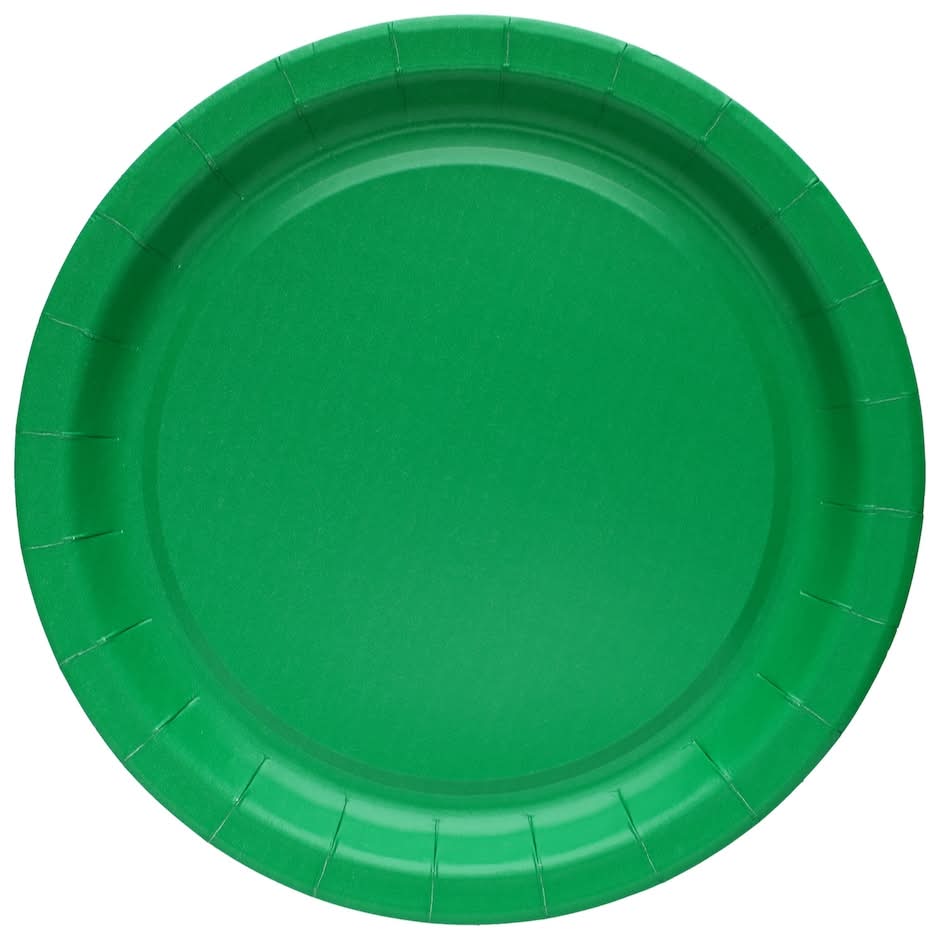 Paper Lunch Plates, 9 in, Green (24 ct)