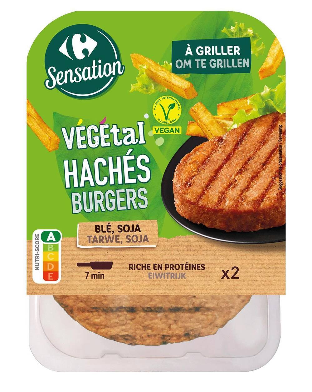 Carrefour Sensation - Haché urbgers végétal blé soja (2)
