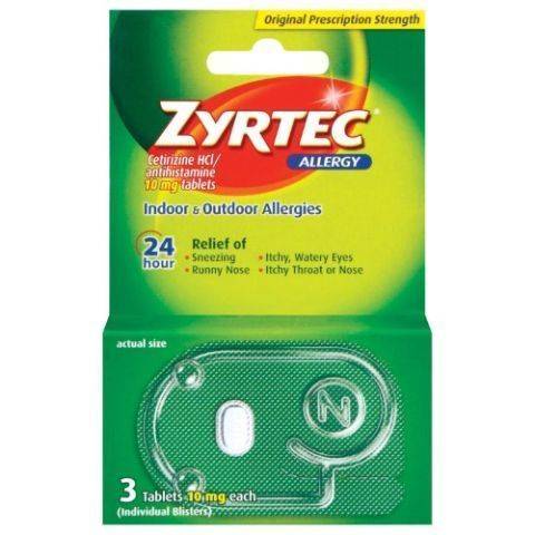 Zyrtec Allergy Tablets 10mg 3 Count