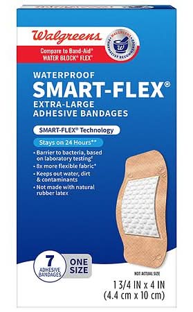 Walgreens Smart-Flex Extra Large Waterproof Adhesive Bandages