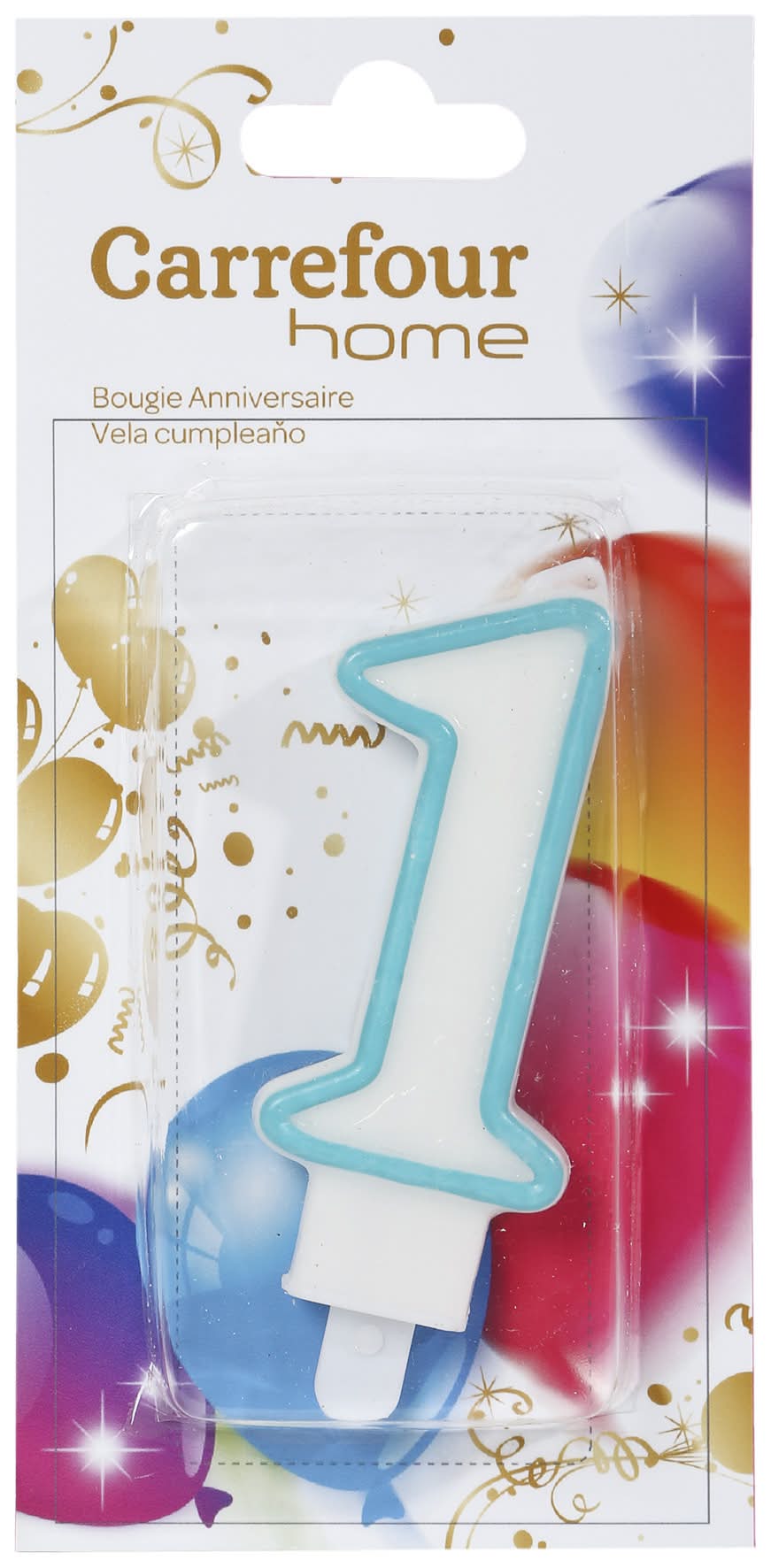 Carrefour Home - Bougie anniversaire n° 1 (24g)
