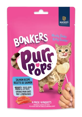 Bonkers Purrpops Salmon Recipe Lollipop Cat Treats (4 ct)