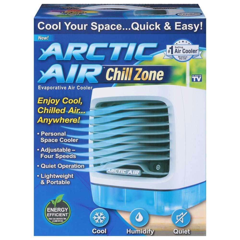 Arctic Air Chill Zone Evaporative Air Cooler, White/Blue