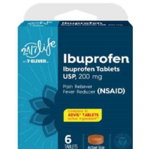 7-Eleven 24/7 Life Ibuprofen Pain Reliever & Fever Reducer Tablets (6 ct)