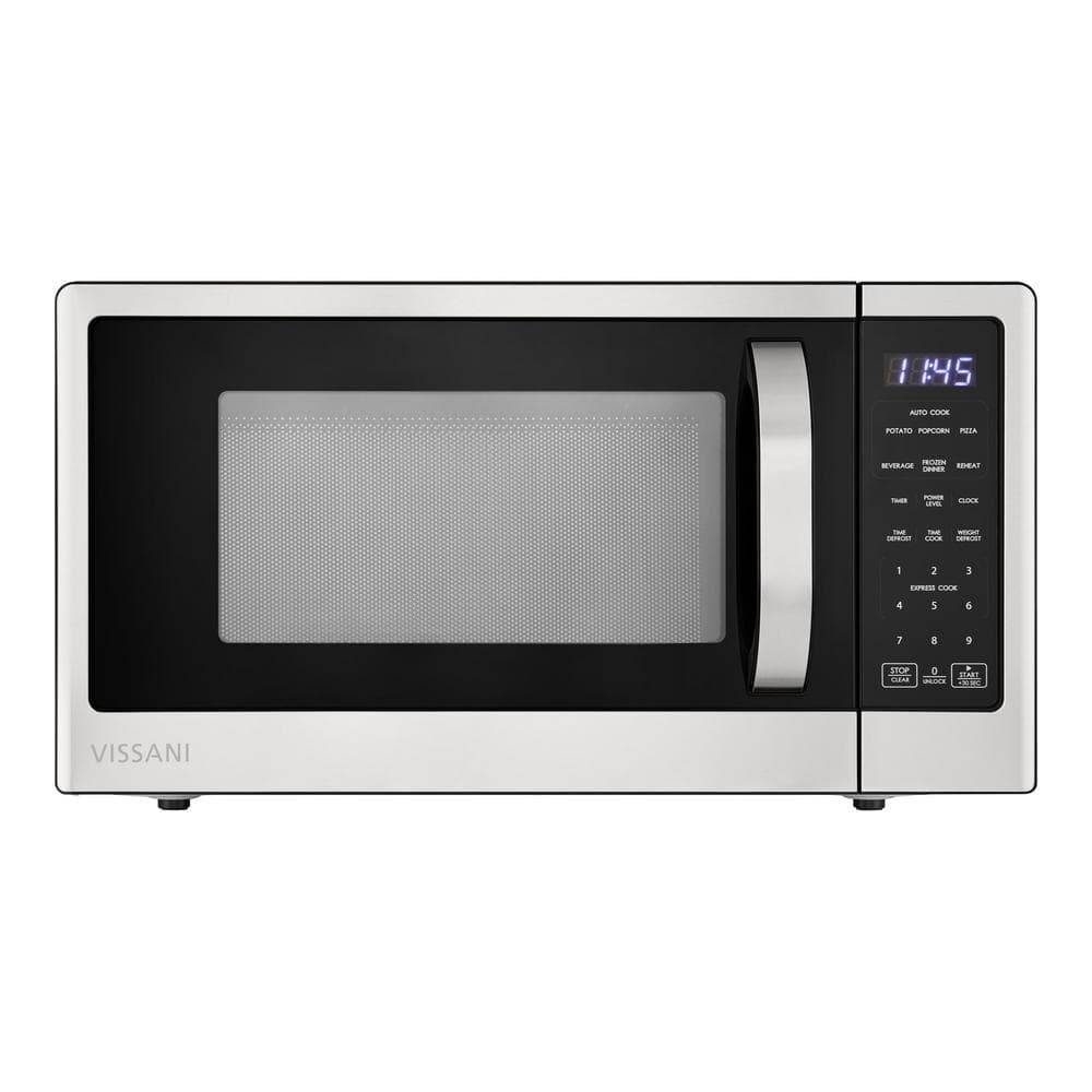 Vissani 1.1 Cu. Ft. Countertop Microwave In Fingerprint Resistant Stainless Steel