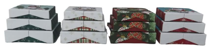 Christmas Themed Nested Two Door Giftbox (3 ct)