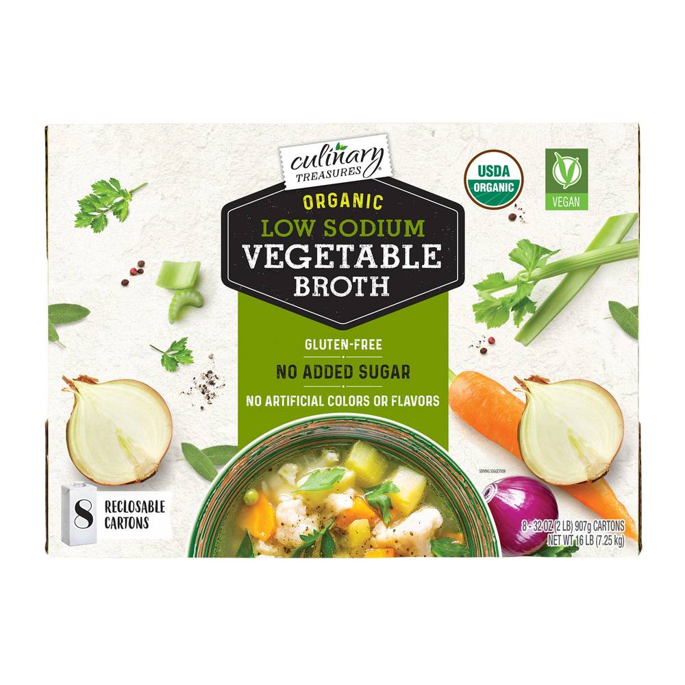 Culinary Treasures Organic Vegetable Broth, 32 oz, 8-count