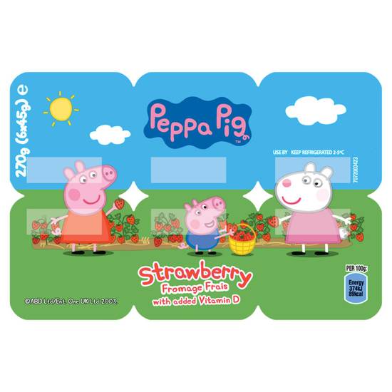 Peppa Pig Strawberry Fromage Frais 6 x 45g (270g)