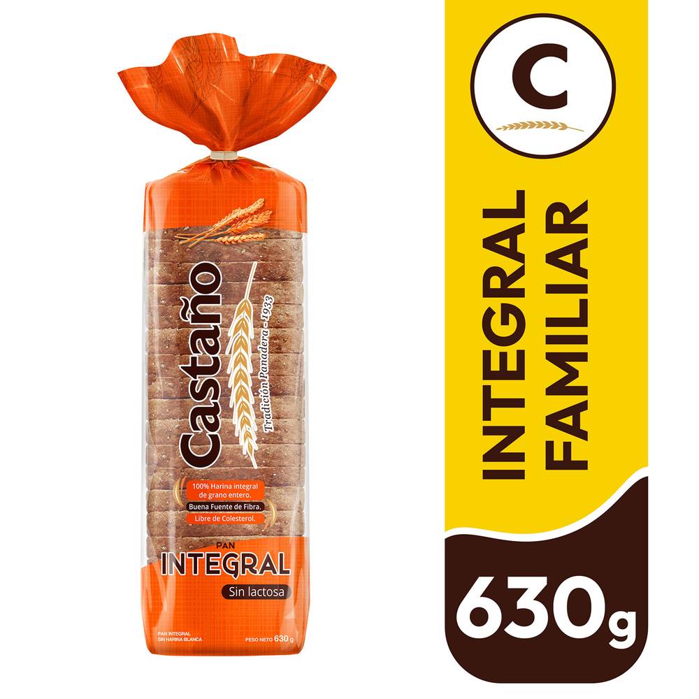 Castaño pan de molde integral familiar