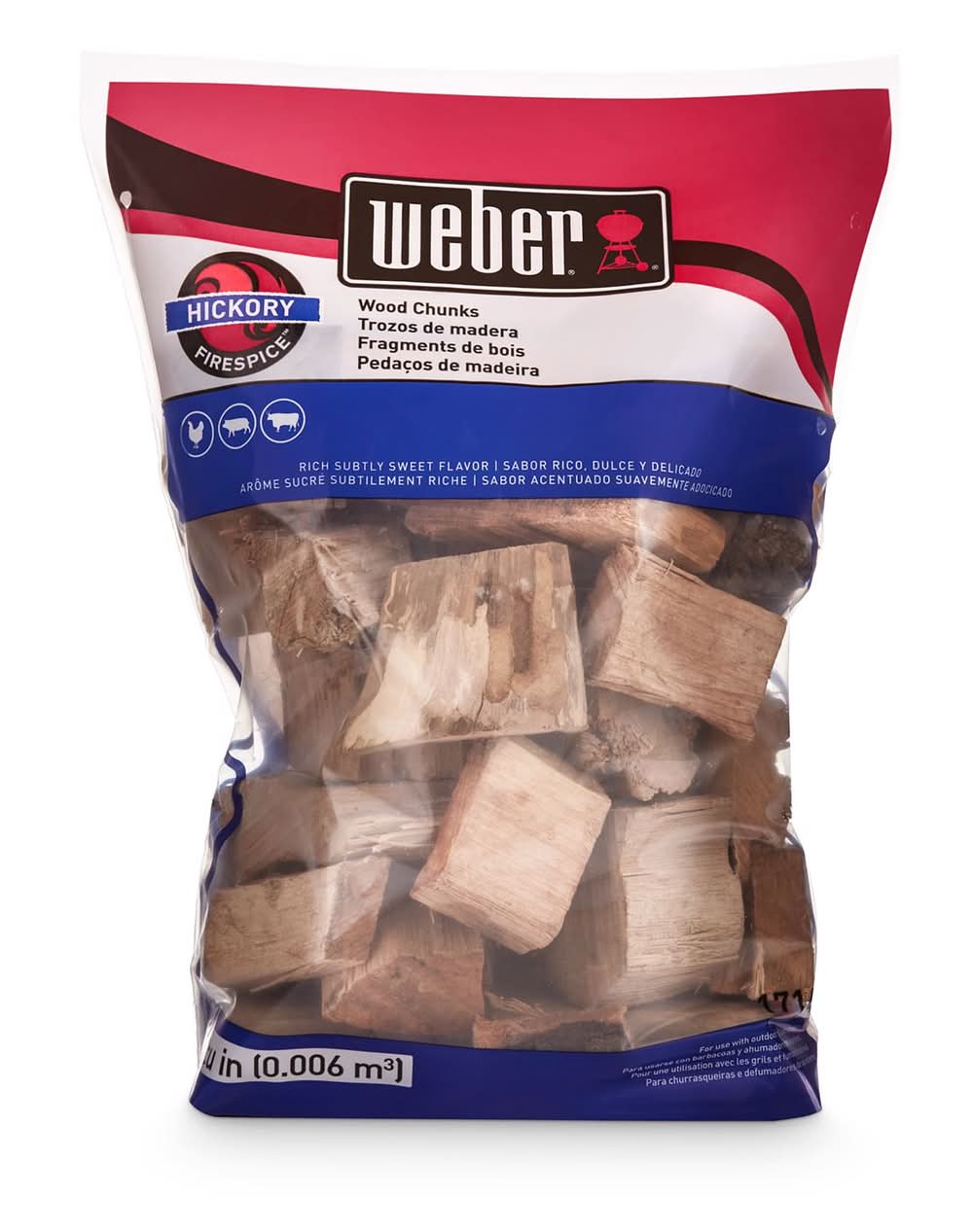 Weber Firespice All Natural Hickory Wood Smoking Chunks 350 Cu In