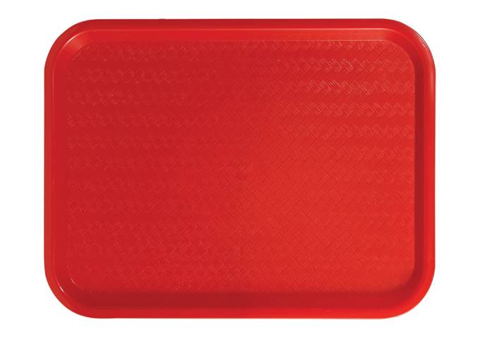 Winco - 14x18" High Quality Plastic Cafeteria Tray, Red