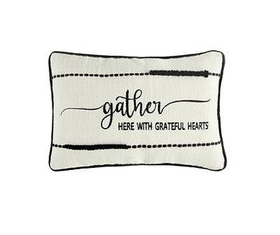 "Gather" Black Line Outdoor Lumbar Throw Pillow