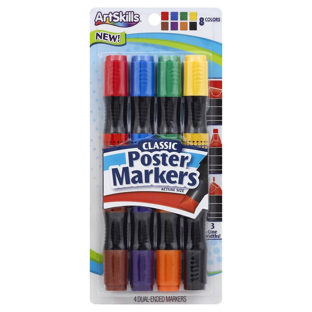 Artskills Classic Poster Dual-Ended Markers (4 markers)
