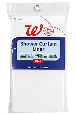 Walgreens Clear Shower Curtain Liner, 70 In x 72 In