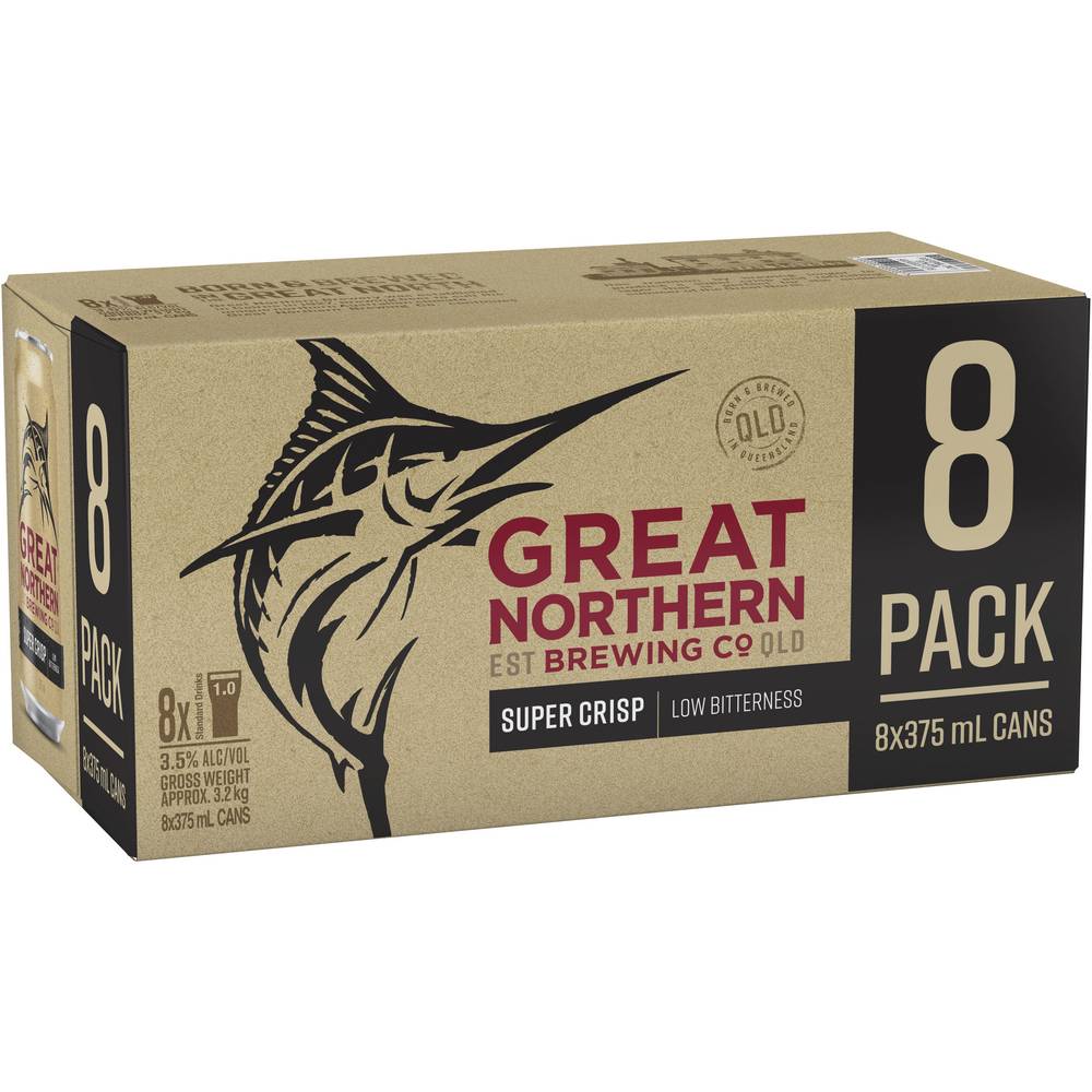 Great Northern Super Crisp Lager 8pk Can 375mL X 8 pack