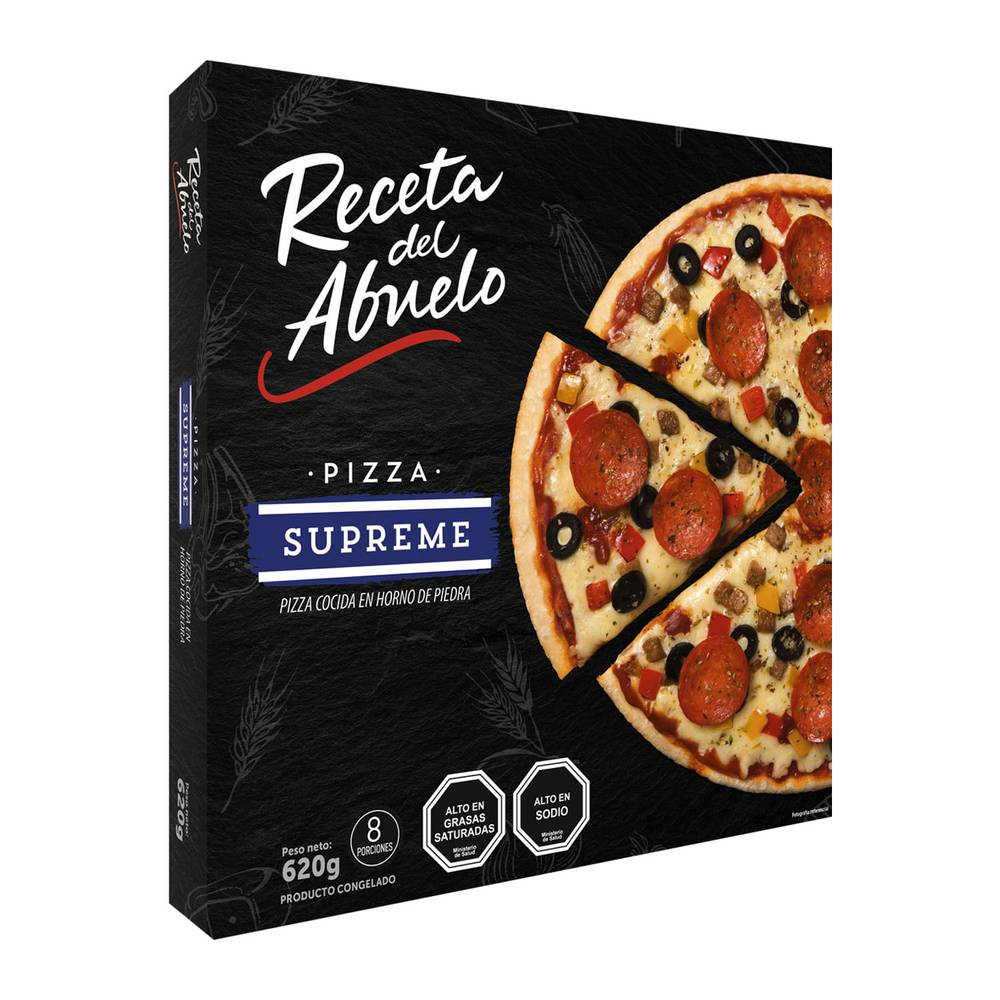 Receta del abuelo pizza supreme (caja 620 g)