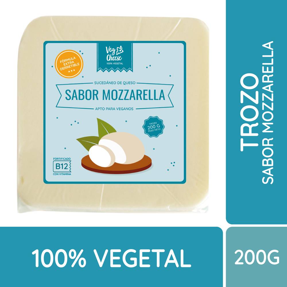 Veg cheese queso vegetal sabor mozzarella (trozo 200 g)