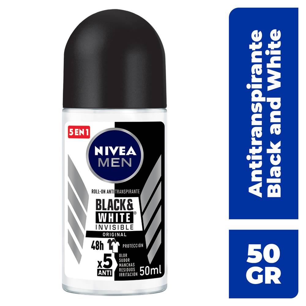 Nivea Men · Antitranspirante black & white invisible power (50 ml)