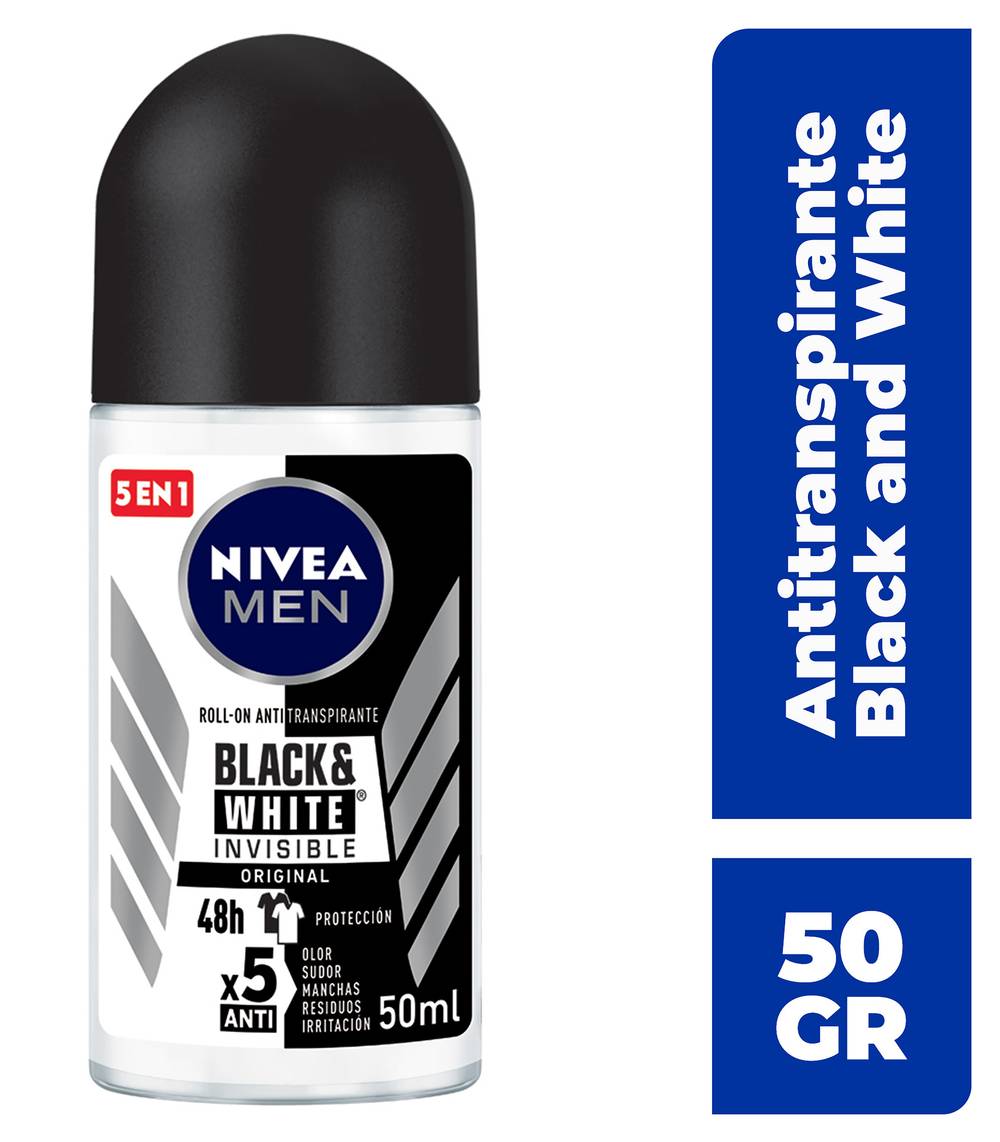 Nivea Men · Antitranspirante black & white invisible power (50 ml)
