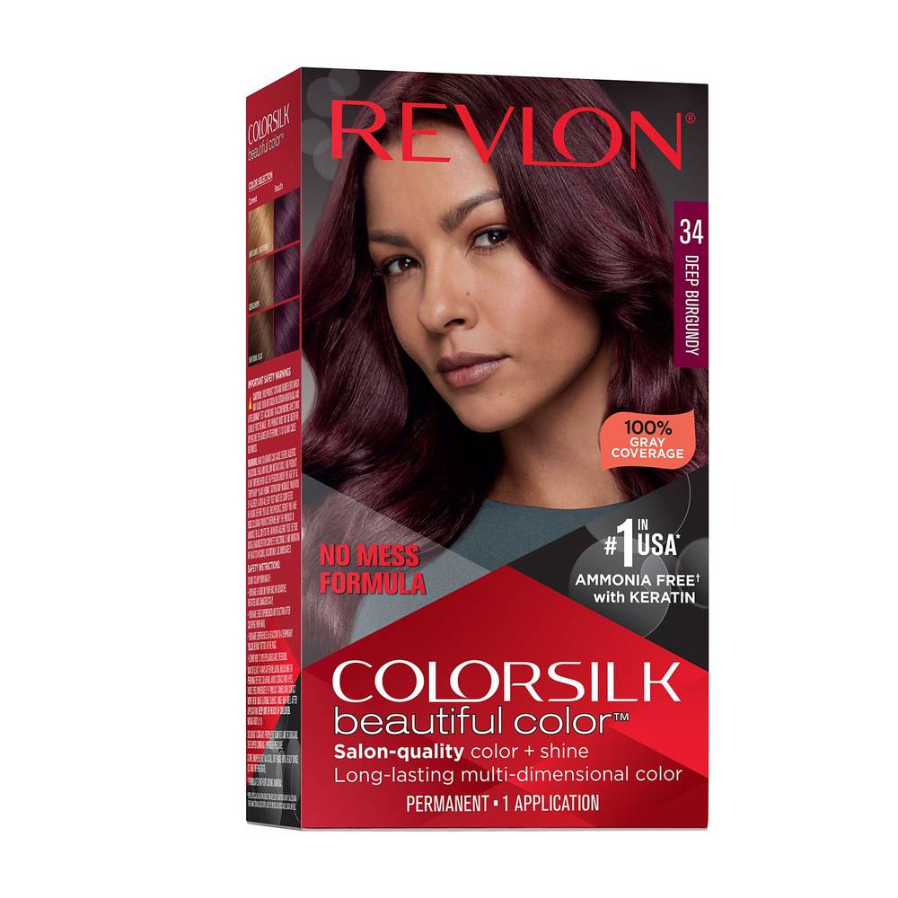 Revlon Colorsilk Beautiful Color Permanent Hair Color, 034 Deep Burgundy