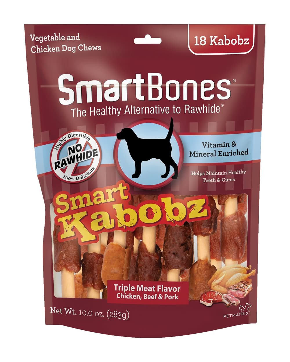 SmartBones® Smart Kabobz Dog Treat - Triple Meat Flavor (Size: 18 Count)