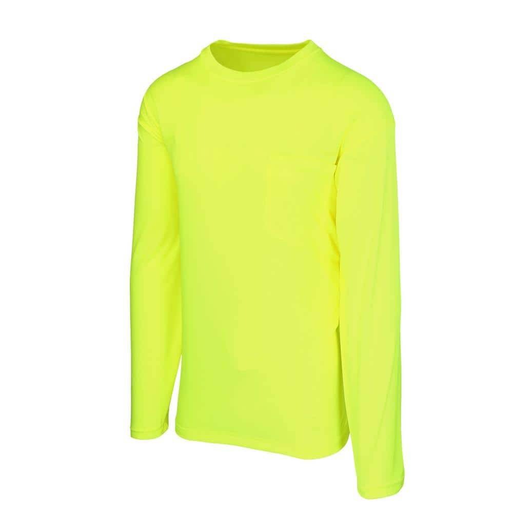 Maximum Safety Men'S X-Large Yellow High Visibility Polyester Long-Sleeve Safety Shirt