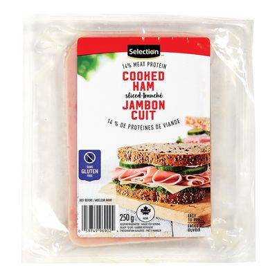 Selection · Jambon cuit tranché (250 g) - Sliced cooked ham (250 g)