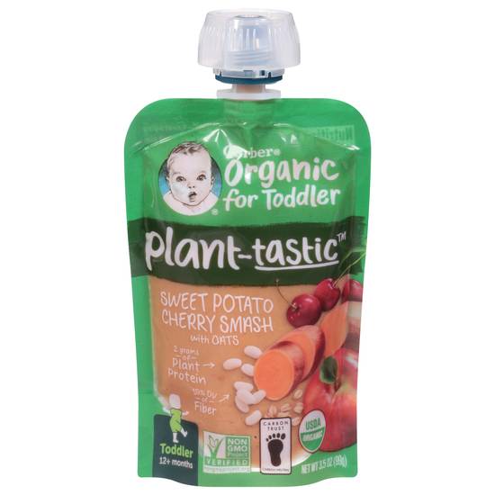 Gerb Plant-Tastic Sweet Potato Cherry Smash Toddler Food 12+ Month