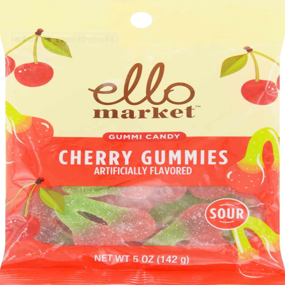 Ello Market Sour Cherry Gummi Candy - 5 Oz