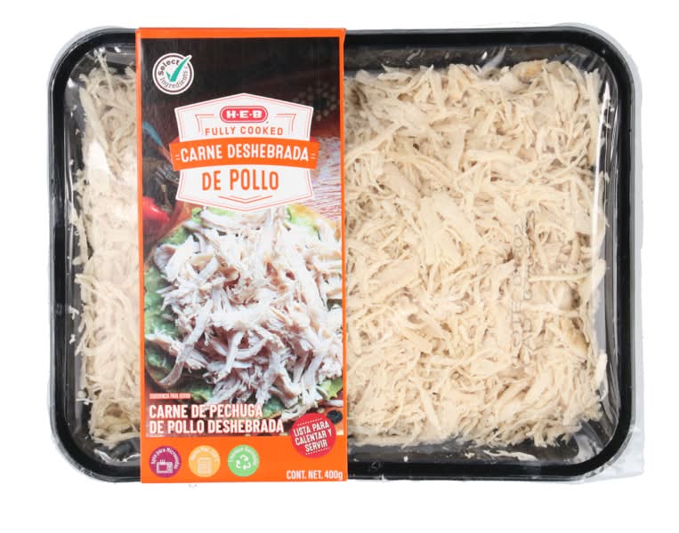 H-E-B · Carne de pechuga de pollo deshebrada (400 g)