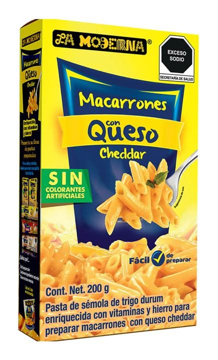 La Moderna · Macarrones de sémola de trigo durum, queso cheddar (200 g)
