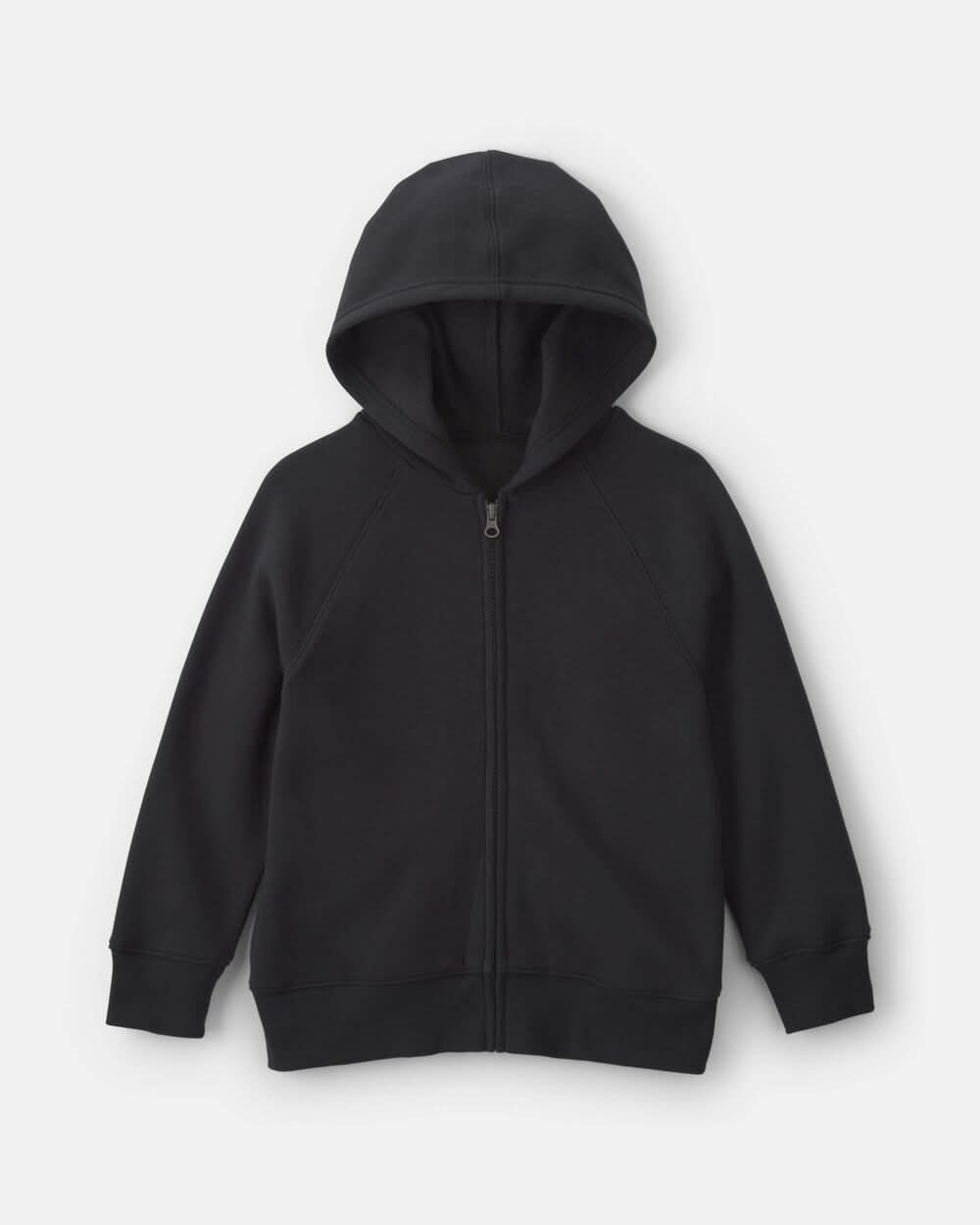 Boys Fleece Zip-Up Hoodie - Black - 10