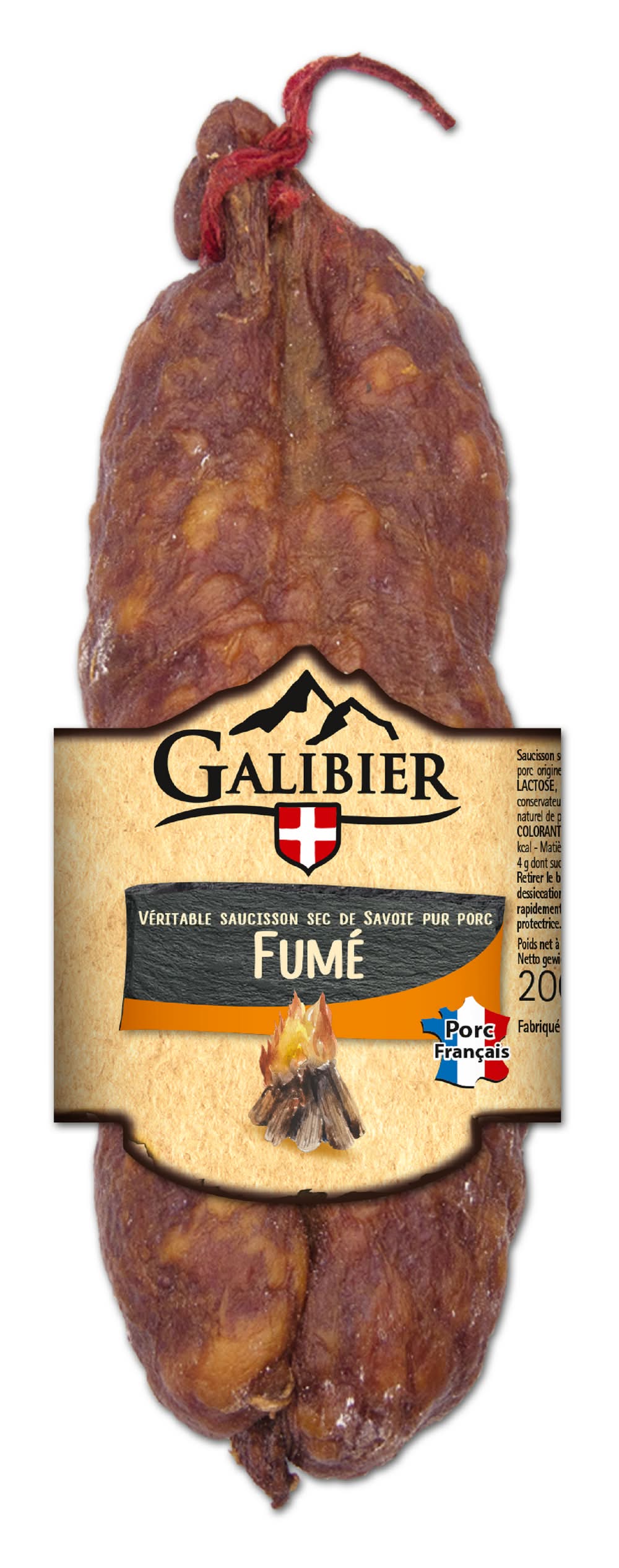 Galibier - Saucisson sec pur porc fumé au bois de hêtre (200g)