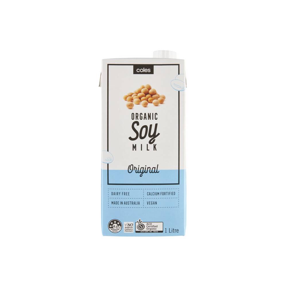 Coles Organic Soy Milk 1L