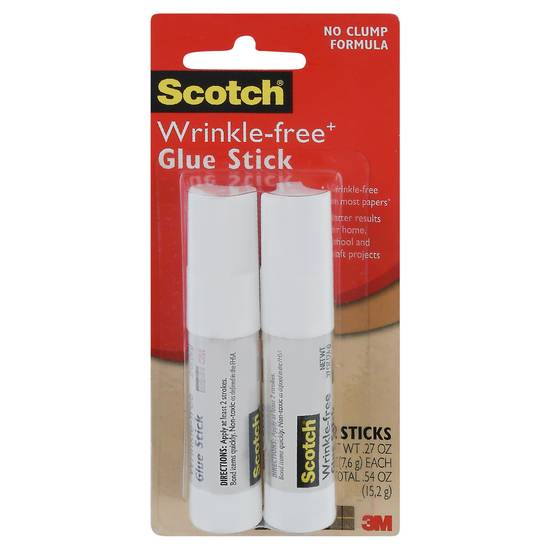 Scotch Wrinkle-Free No Clump Formula 3m Glue Sticks (2 ct)