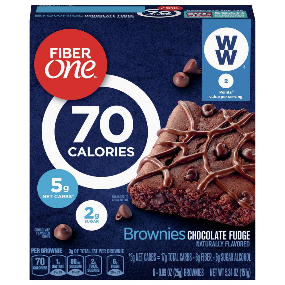 Fiber One Chocolate Fudge Brownies (0.89 oz, 6 ct)